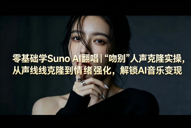 零基础学Suno AI翻唱｜《吻别》人声克隆实操，从声线克隆到情绪强化，解锁AI音乐变现-xiaobairz