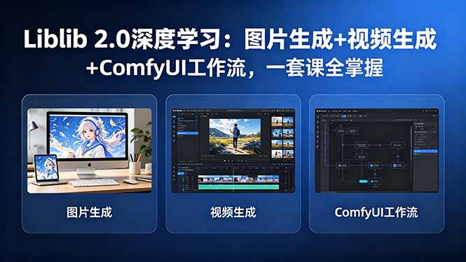 Liblib 2.0深度学习：图片生成+视频生成+ComfyUI工作流，一套课全掌握-xiaobairz