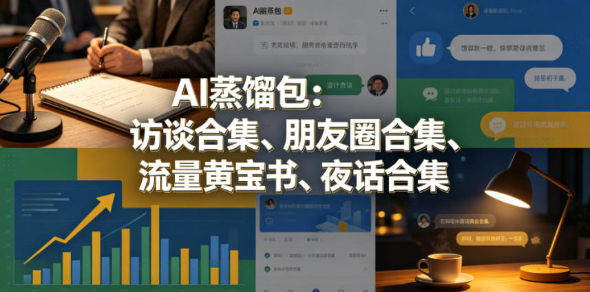AI蒸馏包：访谈合集、朋友圈合集、流量黄宝书、夜话合集【文档】-xiaobairz