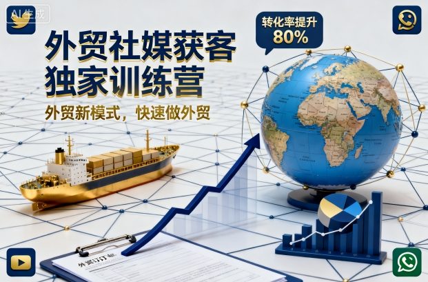 外贸社媒获客独家训练营，外贸新模式，快速做外贸(更新26年4月)-xiaobairz
