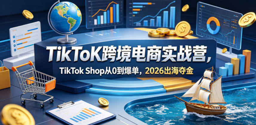 TikToK跨境电商实战营，TikTok Shop从0到爆单，2026出海夺金-xiaobairz