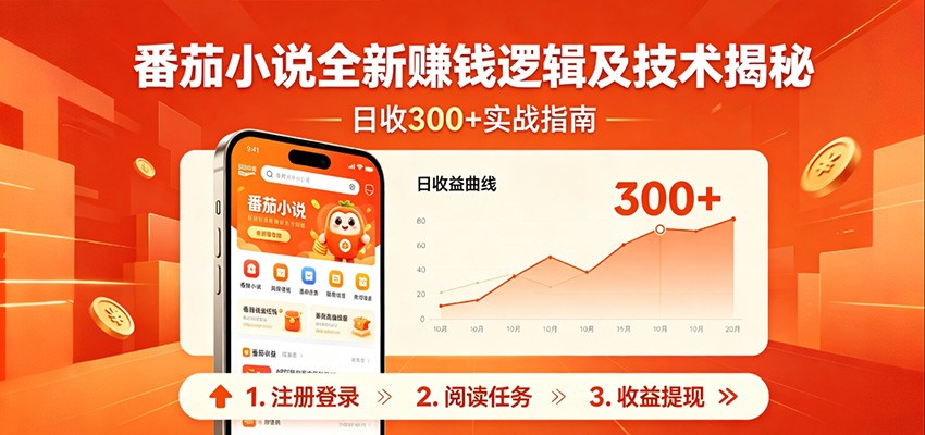 番茄小说全新赚钱逻辑及技术日收300+，小白新书皆可做！无脑赚就行了！-xiaobairz