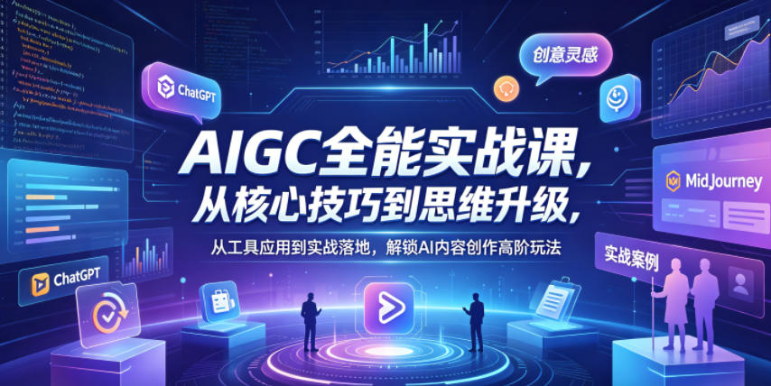 AIGC全能实战课，从核心技巧到思维升级，从工具应用到实战落地，解锁AI内容创作高阶玩法-xiaobairz