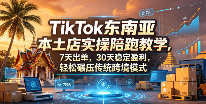 TikTok东南亚本土店实操陪跑教学，7天出单，30天稳定盈利，轻松碾压传统跨境模式-xiaobairz