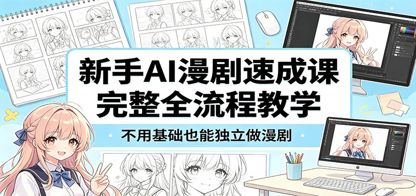 新手AI漫剧速成课：完整全流程教学，不用基础也能独立做漫剧-xiaobairz