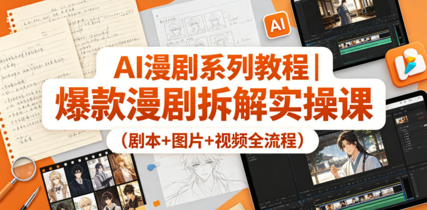 AI漫剧系列教程｜爆款漫剧拆解实操课(剧本+图片+视频全流程)-xiaobairz