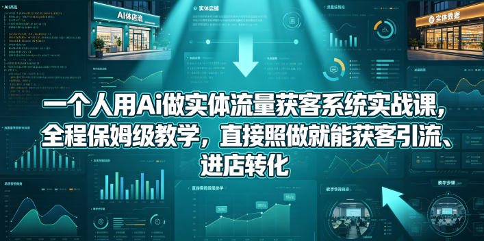 一个人用Ai做实体流量获客系统实战课，全程保姆级教学，直接照做就能获客引流、进店转化-xiaobairz