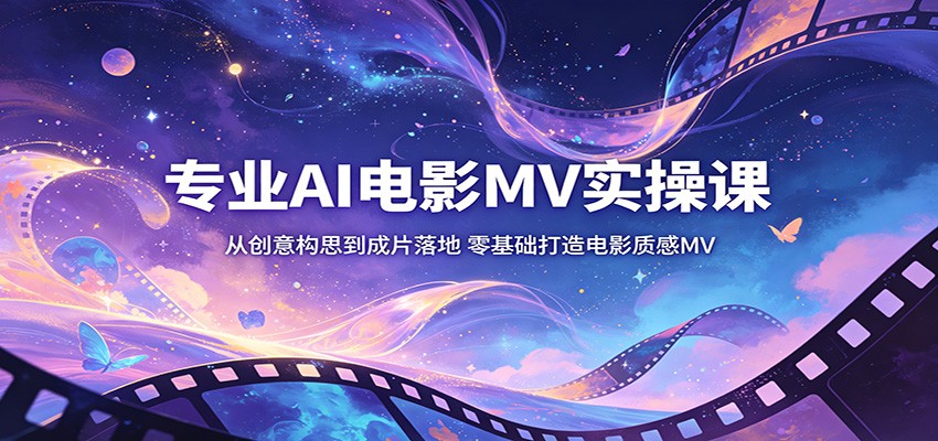 专业AI电影MV实操课：从创意构思到成片落地，零基础打造电影质感MV-xiaobairz