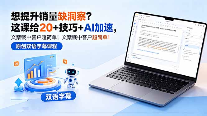 想提升销量缺洞察？这课给 20 + 技巧 + AI 加速，文案戳中客户超简单！【原创双语字幕】-xiaobairz