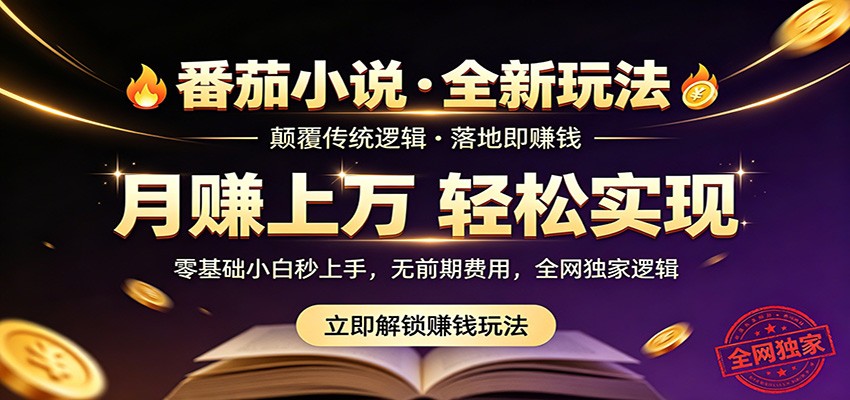 番茄小说5月最新独家玩法，稳定落地实测月入过万！-xiaobairz