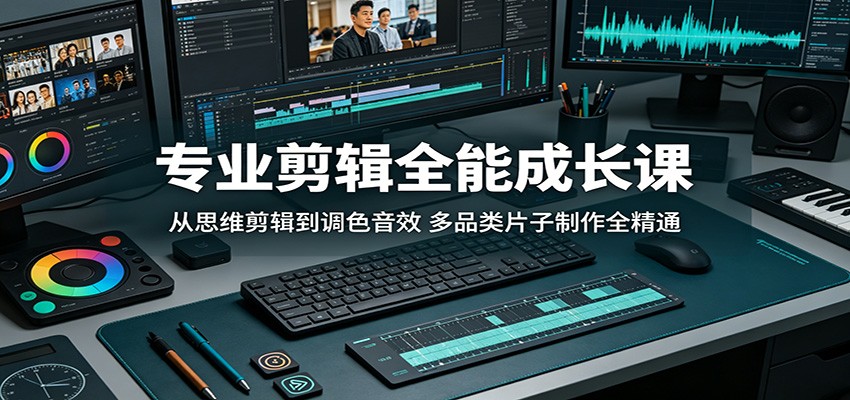 专业剪辑全能成长课：从思维剪辑到调色音效，多品类片子制作全精通-xiaobairz