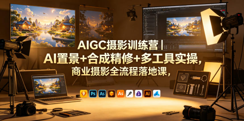 AIGC摄影训练营｜AI置景+合成精修+多工具实操，商业摄影全流程落地课-xiaobairz