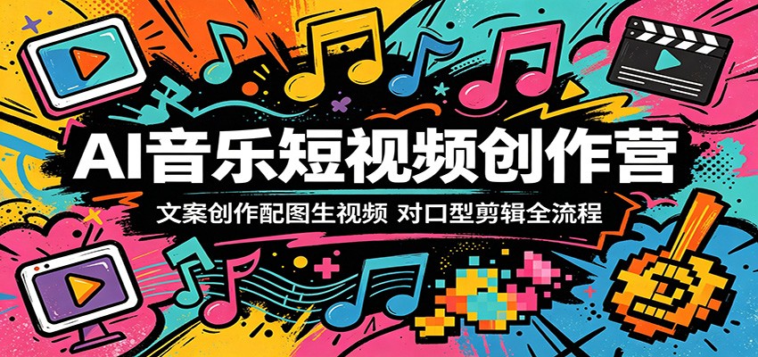 AI音乐短视频创作营：文案创作配图生视频，对口型剪辑全流程-xiaobairz