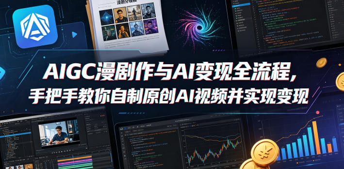 AIGC漫剧创作与AI变现全流程，手把手教你自制原创AI视频并实现变现-xiaobairz