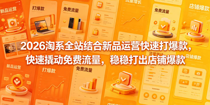 2026淘系全站结合新品运营快速打爆款，快速撬动免费流量，稳稳打出店铺爆款(更新5月12日)-xiaobairz