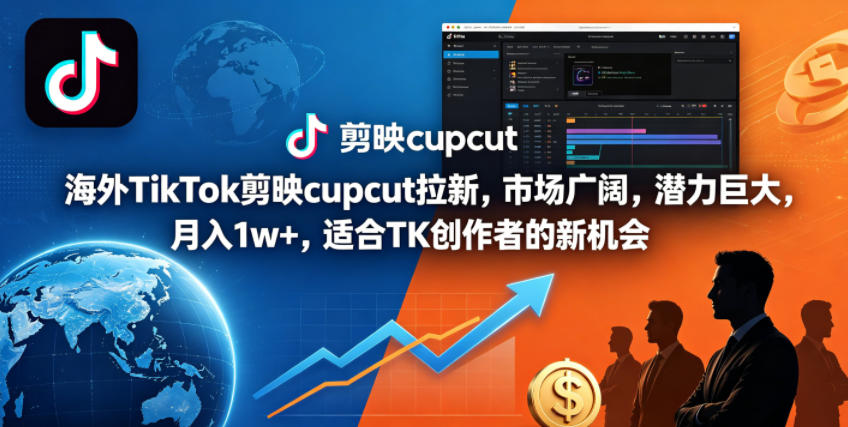 海外TikTok剪映cupcut拉新，市场广阔，潜力巨大，月入1w+，适合TK创作者的新机会-xiaobairz