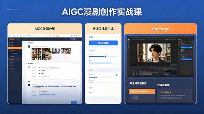 AIGC漫剧创作实战课，提示词批量生成分镜剧本，Gpt image+维洛全流程教学助你AI变现-xiaobairz