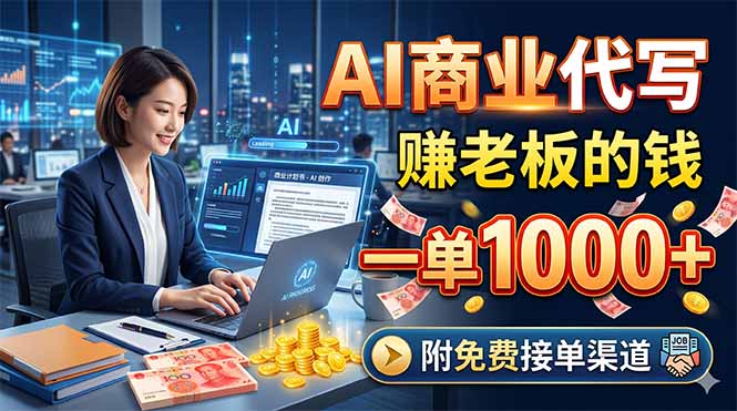AI商业代写，赚老板的钱，一单1000+，附免费接单渠道-xiaobairz