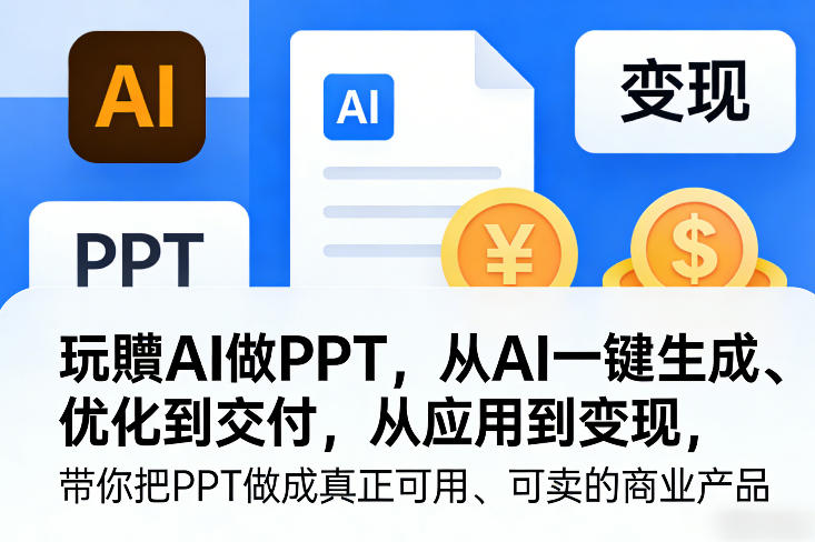 玩賺AI做PPT，从AI一键生成、优化到交付，从应用到变现，带你把PPT做成真正可用、可卖的商业产品(更新0513)-xiaobairz