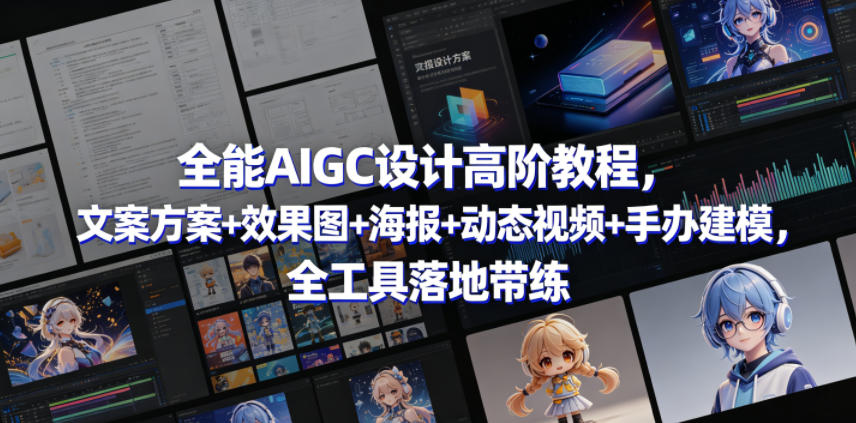全能AIGC设计高阶教程，文案方案+效果图+海报+动态视频+手办建模，全工具落地带练-xiaobairz