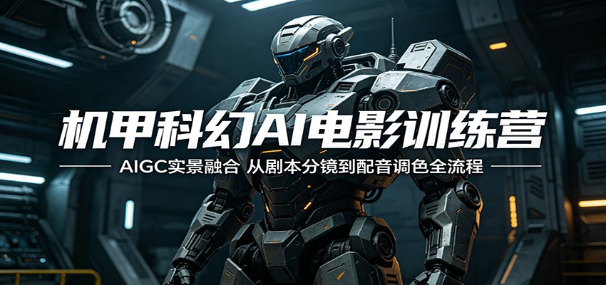 机甲科幻AI电影训练营：AIGC实景融合，从剧本分镜到配音调色全流程-xiaobairz