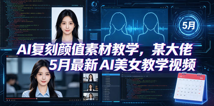AI复刻颜值素材教学，某大佬5月最新AI美女教学视频，内含4月好物复刻教学-xiaobairz