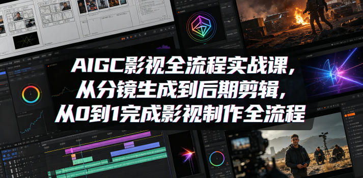 AIGC影视全流程实战课，从分镜生成到后期剪辑，从0到1完成影视制作全流程-xiaobairz
