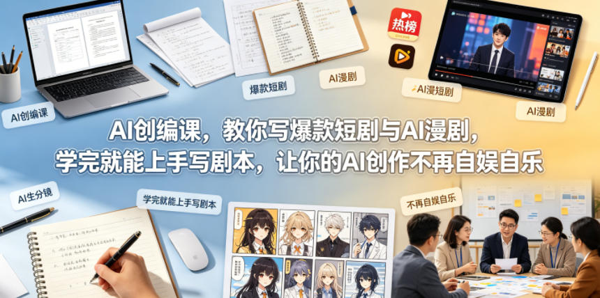 AI创编课，教你写爆款短剧与AI漫剧，学完就能上手写剧本，让你的AI创作不再自娱自乐-xiaobairz