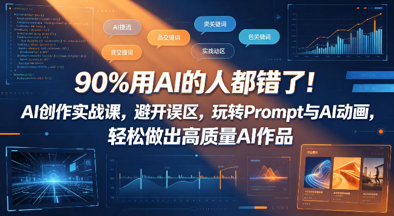 90%用AI的人都错了！AI创作实战课，避开误区，玩转Prompt与AI动画，轻松做出高质量AI作品-xiaobairz