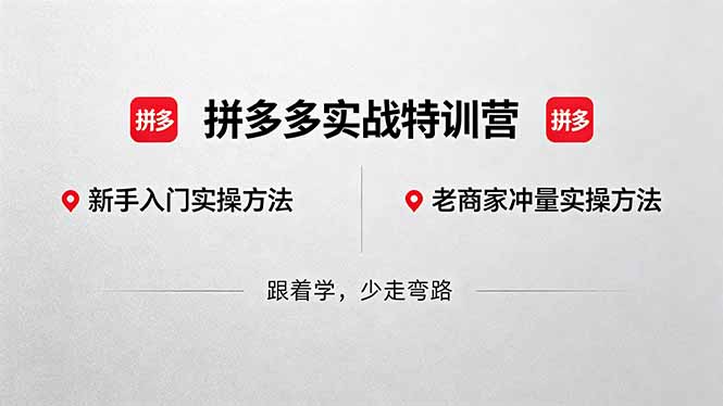 拼多多实战特训营(更新5月15-xiaobairz