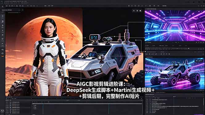 AIGC影视剪辑进阶课：DeepSeek生成脚本+Martini生成视频+剪辑后期，完整制作AI短片-xiaobairz