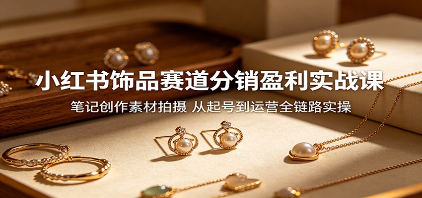 小红书饰品赛道分销盈利实战课：笔记创作素材拍摄，从起号到运营全链路实操-xiaobairz