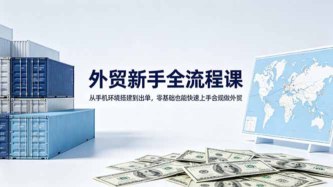 外贸新手全流程课：从手机环境搭建到出单，零基础也能快速上手合规做外贸-xiaobairz
