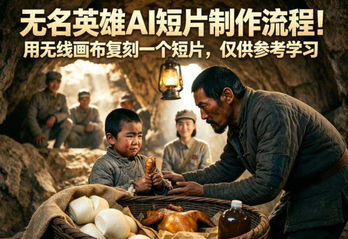 无名英雄AI短片制作流程！用无线画布复刻一个短片，仅供参考学习-xiaobairz