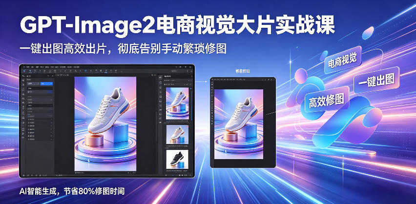 GPT-Image2电商视觉大片实战课，一键出图高效出片，彻底告别手动繁琐修图-xiaobairz