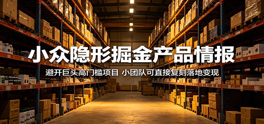 小众隐形掘金产品情报：避开巨头高门槛项目，小团队可直接复刻落地变现-xiaobairz