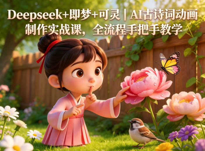 Deepseek+即梦+可灵｜AI古诗词动画制作实战课，全流程手把手教学-xiaobairz