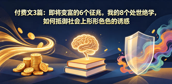 付费文3篇：即将变富的6个征兆，我的8个处世绝学，如何抵御社会上形形色色的诱惑-xiaobairz