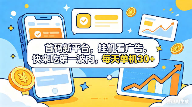 首码新平台，挂G自动看广告，快来吃第一波肉，每天单机30+，可矩阵放大【揭秘】-xiaobairz