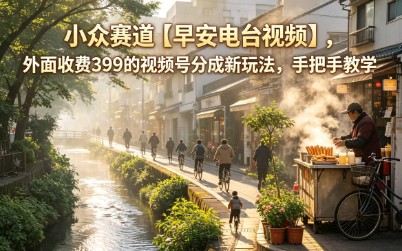 小众赛道【早安电台视频】，外面收费399的视频号分成新玩法，手把手教学-xiaobairz