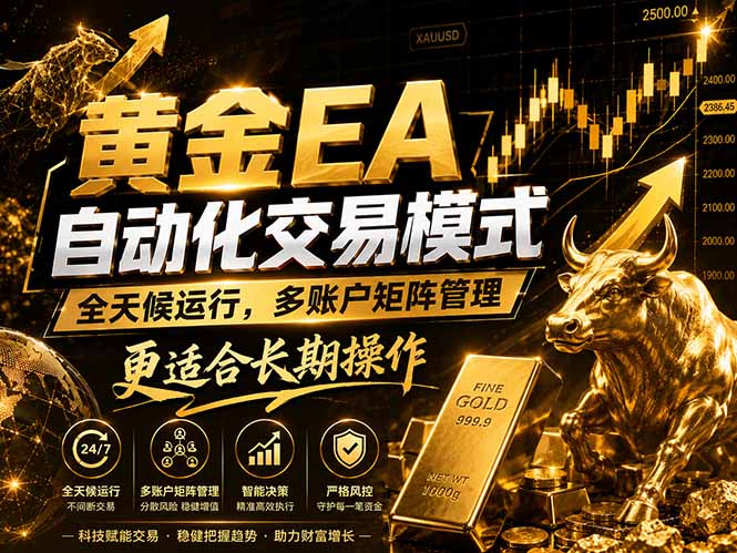 黄金EA量化：多窗口矩阵稳定运行，系统自动执行，收益空间持续放大-xiaobairz