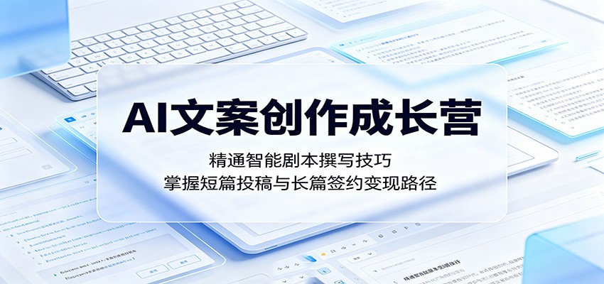 AI文案创作成长营：精通智能剧本撰写技巧，掌握短篇投稿与长篇签约变现路径-xiaobairz