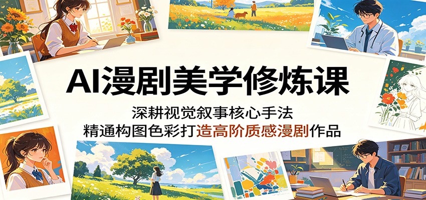 AI漫剧美学修炼课：深耕视觉叙事核心手法，精通构图色彩打造高阶质感漫剧作品-xiaobairz