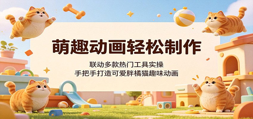 萌趣动画轻松制作，联动多款热门工具实操，手把手打造可爱胖橘猫趣味动画-xiaobairz