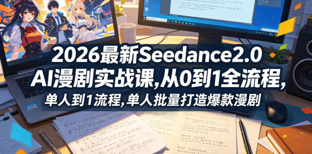 2026最新Seedance2.0 AI漫剧实战课,，从0到1全流程，单人批量打造爆款漫剧-xiaobairz