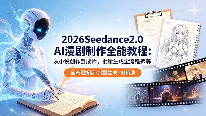 2026Seedance2.0 AI制作全能教程：从小说创作到成片，批量生成全流程拆解-xiaobairz