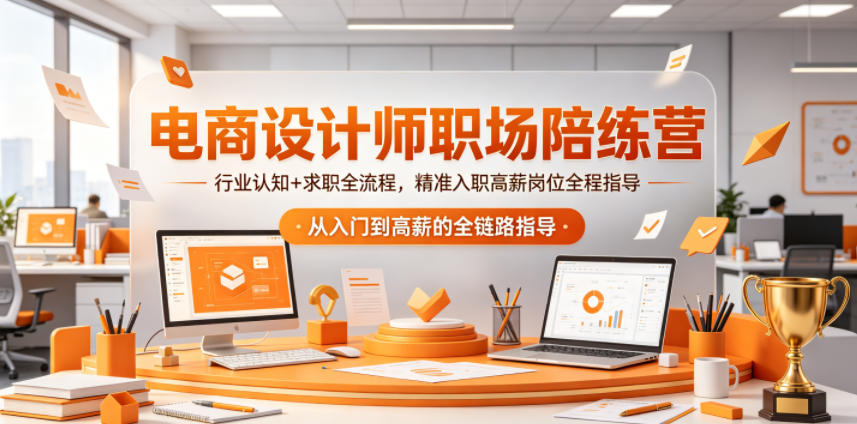 电商设计师职场陪练营，行业认知+求职全流程，精准入职高薪岗位全程指导-xiaobairz