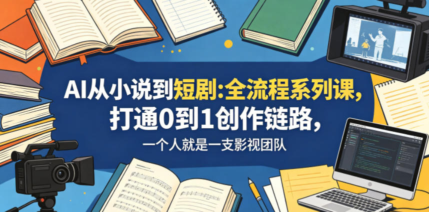 AI从小说到短剧全流程系列课，打通0到1创作链路，一个人就是一支影视团队-xiaobairz